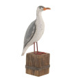 Statue déco à poser bois et métal mouette 17x9.5x34cm