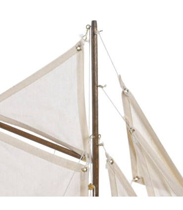 Bateau à voiles décoratif bois blanc 42x6.5x41cm