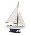 Decorative Boat Wood blue and white 30x6x43cm