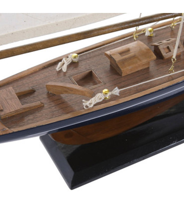 Decorative Boat Wood blue 42x9x58cm