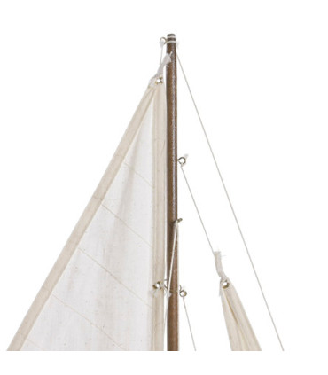Bateau à voiles décoratif bois bleu marine 42x9x58cm