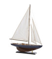 Decorative Boat Wood blue 42x9x58cm