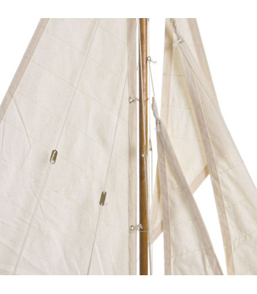 Bateau à voiles décoratif bois bleu marine 60x11.5x83cm