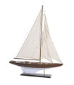 Decorative Boat dark wood and white 75x14x98cm
