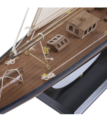 Decorative Boat dark wood and white 75x14x98cm