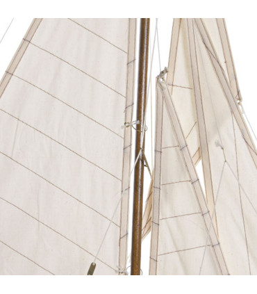 Decorative Boat dark wood and white 75x14x98cm
