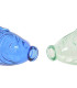 Set de 2 vases en verre vert et bleu poissons 10x7x26cm