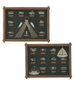 Set de 2 tableaux bois et verre noeuds marins 59x4x45cm