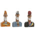 Set de 3 statuettes déco marins en bois recyclé 14x6x23cm