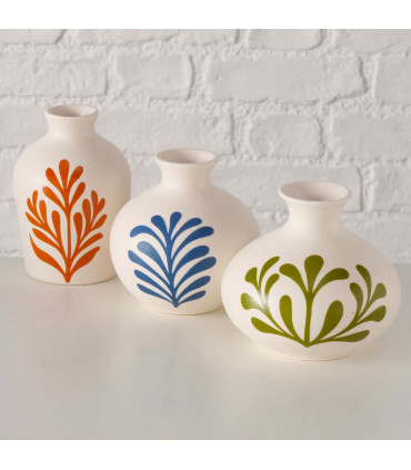 Set de 3 petits vases design en céramique 10.5x10.5x11cm