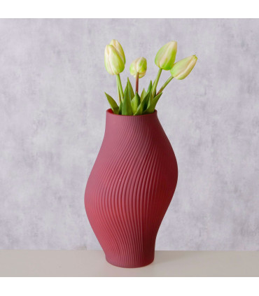 Design vase red 17x17x30cm