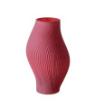 Vase design en verre rouge 17x17x30cm