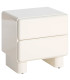 Bedside Table lacquered wood white cream 56.5x42.5x56.5cm
