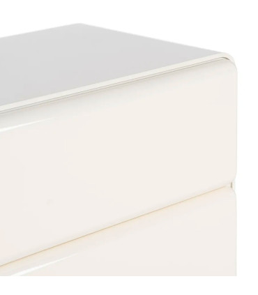 Bedside Table lacquered wood white cream 56.5x42.5x56.5cm
