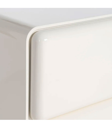 Bedside Table lacquered wood white cream 56.5x42.5x56.5cm