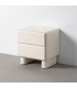 Bedside Table lacquered wood white cream 56.5x42.5x56.5cm