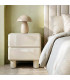 Bedside Table lacquered wood white cream 56.5x42.5x56.5cm