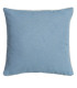Coussin lin et coton bleu et blanc fleurs et oiseaux 45x45cm