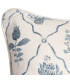 Coussin lin et coton bleu et blanc fleurs et oiseaux 45x45cm