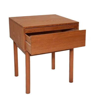 Table de chevet en frêne foncé 1 tiroir 45x40x56cm