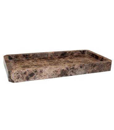 Plateau de présentation salle de Bain marbre brun 25.5x15.5x2cm