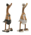 Set of 2 statues ducks bambou 16x13x35cm