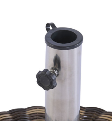 Pied de parasol rond rotin synthétique 20kg 46x46x36cm