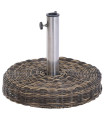 Pied de parasol rond rotin synthétique 20kg 46x46x36cm