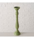 Candle Holder green wood 11.5x11.5x47cm