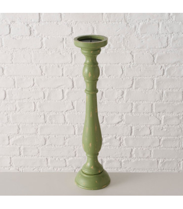 Grand bougeoir vert 11.5x11.5x47cm