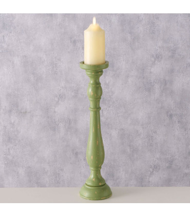 Grand bougeoir vert 11.5x11.5x47cm