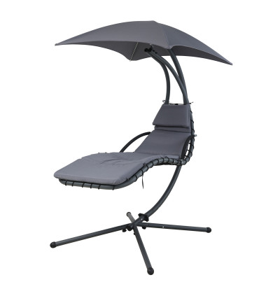 Balancelle de jardin avec parasol 103x170x193cm