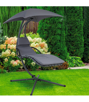 Balancelle de jardin avec parasol 103x170x193cm