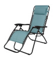 Fauteuil transat relax bleu pliable 175x64x108cm