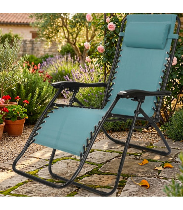 Relax Armchair Outdoor blue 175x64x108cm