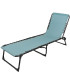 Bain de soleil aluminium et textilène bleu 187x56x85cm