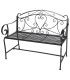 Banc de jardin en métal noir pliable 110x56x91cm