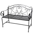 Banc de jardin en métal noir pliable 110x56x91cm