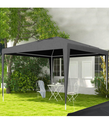 Tonnelle de jardin pliante gris anthracite 300x300x2400cm