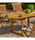 Table de jardin ovale en bois avec rallonge 200x90x74cm