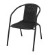 Fauteuil de jardin en métal et résine noir 60.5x56x72cm