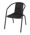 fauteuil de jardin en métal et résine noir 60.5x56x72cm