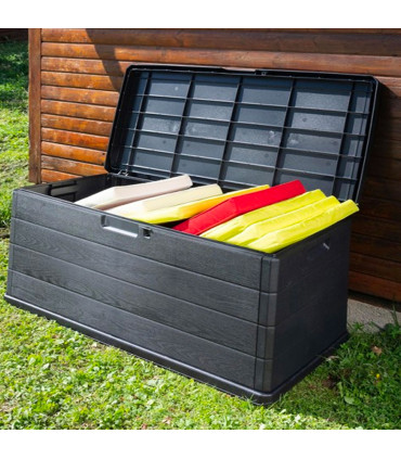 Coffre de jardin gris anthracite 118x59x57cm 340L
