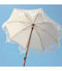 Parasol blanc avec frange 180x180x215cm