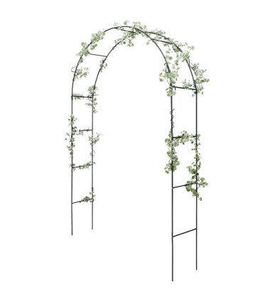 Arche de jardin en métal noir 37x140x240cm