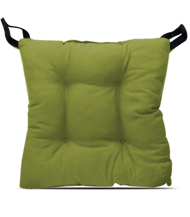 Coussin de chaise carré vert avec velcro 40x40cm