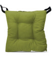 Coussin de chaise carré vert avec velcro 40x40cm