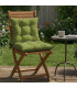 Coussin de chaise carré vert avec velcro 40x40cm