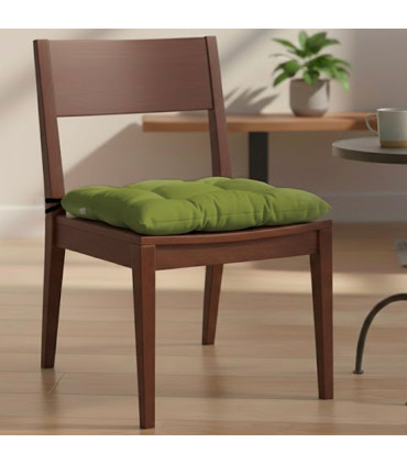 Coussin de chaise carré vert avec velcro 40x40cm