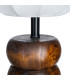 Lampe à poser classique bois et abat-jour beige 35x35x54cm